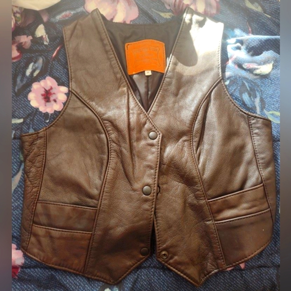 Walter Dyer Brown Leather Woman's Vest
